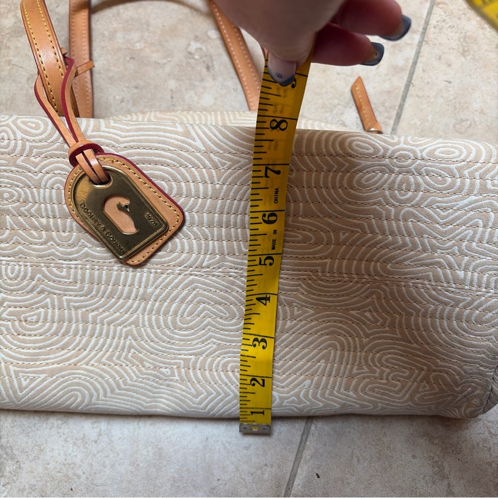 Canvas Tote Bag with Leather Trim - Beige - Picture 9 of 16